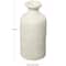 Cream Ceramic Textured Geometric Vase with Checkered Pattern